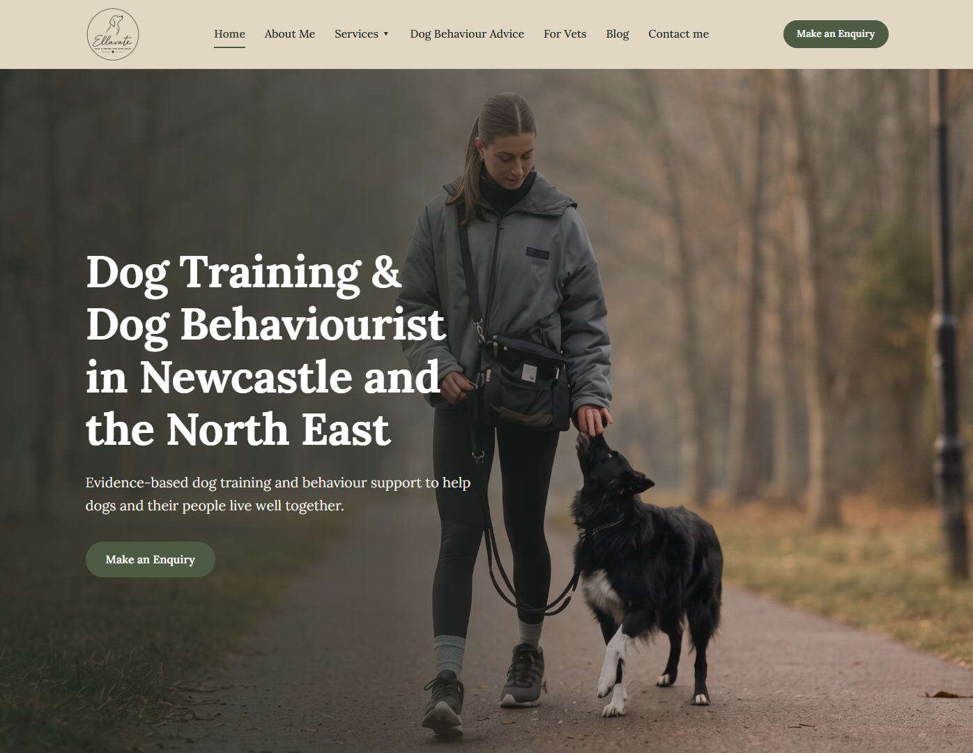 Ellavate Dogs website screenshot