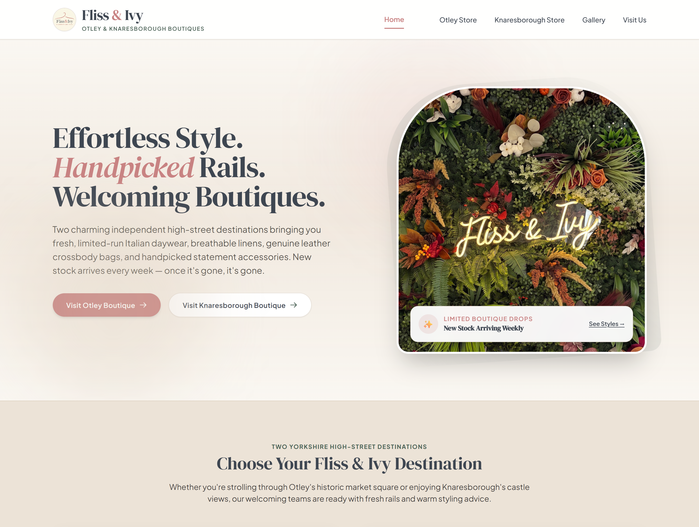 Fliss & Ivy website screenshot