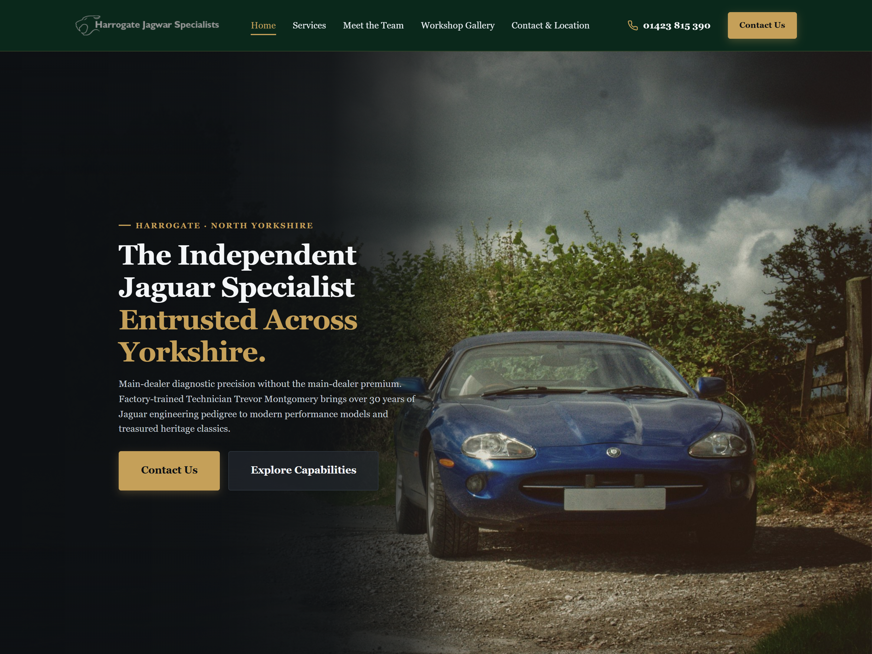 Harrogate Jagwar Specialists website screenshot