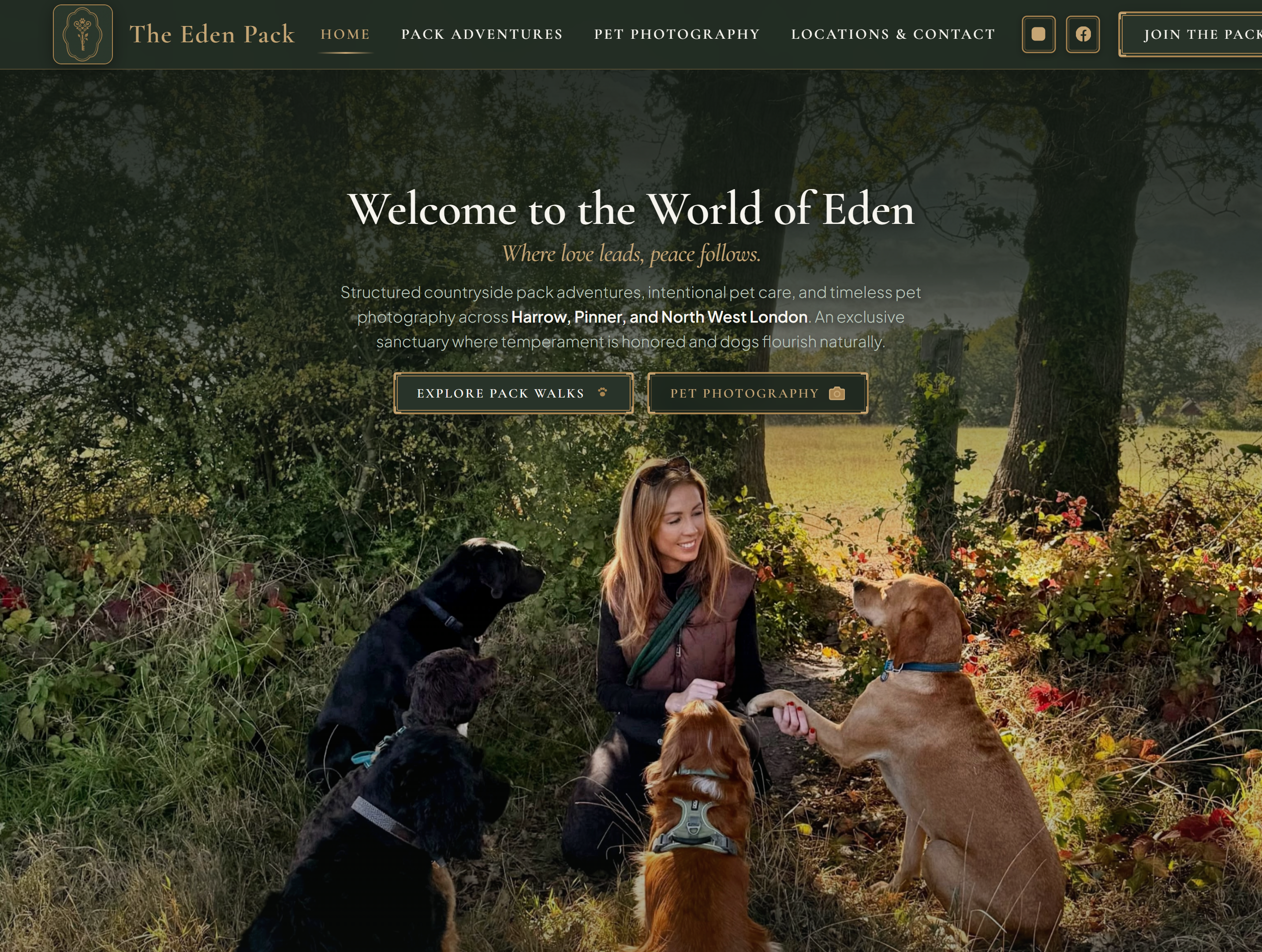 The Eden Pack website screenshot